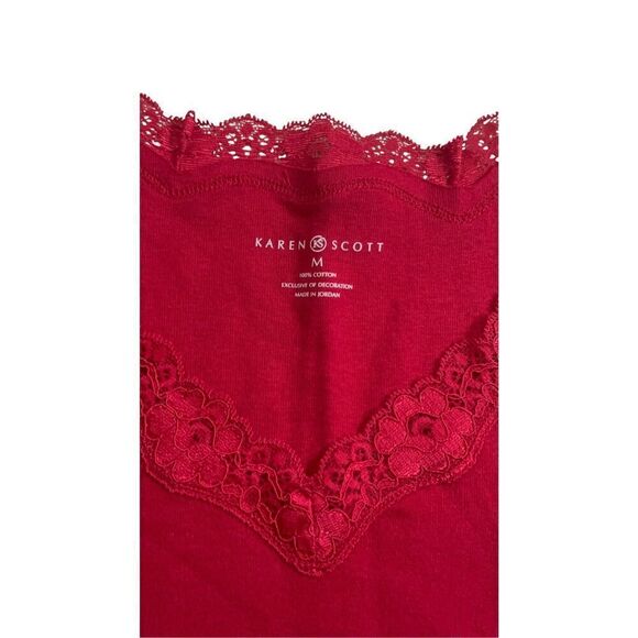 Karen Scott Lace-Patch V-Neck Tank top size M - Picture 4 of 7
